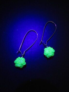 Large kidney wire beaded bead earrings